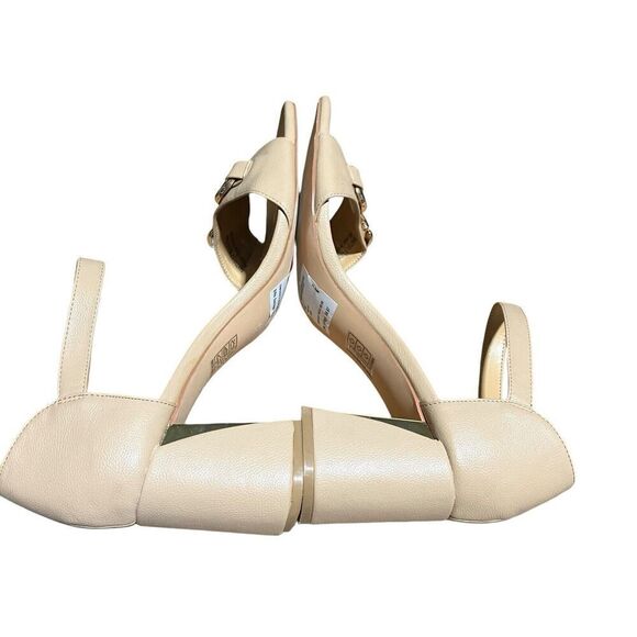 Ninety Union Santori Sandal 12 Beige Open Toe Chain Link Block Heel Classic - Picture 6 of 10